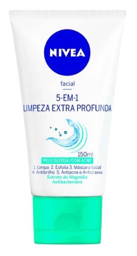 Gel Nivea Facial Visage Pure Effect 5Em1 Limpeza Profunda 150Ml - Nivea Visage