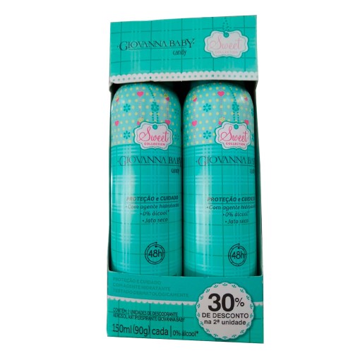 Desodorante Giovanna Baby Aerossol Candy 2 Unidades 150ml