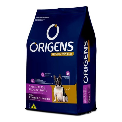 Ração para Cães Adultos Pequeno Porte Origens Premium Especial Sabor Frango e Cereais 1Kg