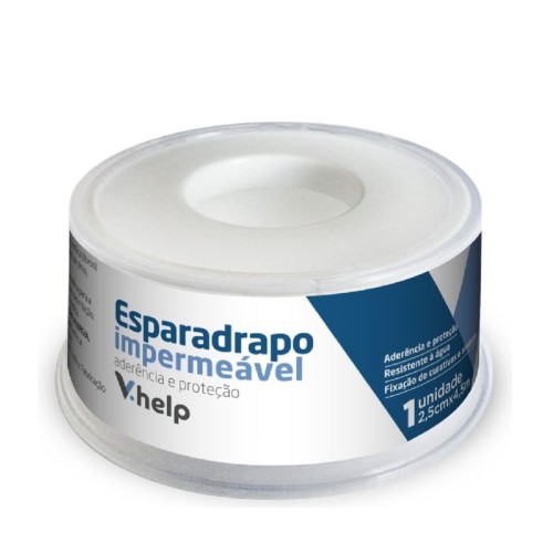 Esparadrapo Impermeável V.Help Branco 2.5cmx4,5m 1 Unidade