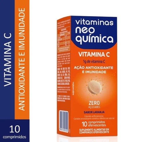 Vitaminas Neo Química Vitamina C 10 Comprimidos Efervescentes