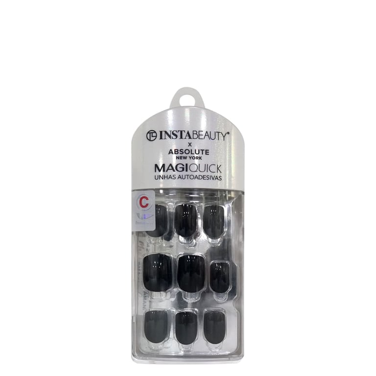 x InstaBeauty MagiQuick Curta Magic Black - Unhas Postiças (24 Unidades)