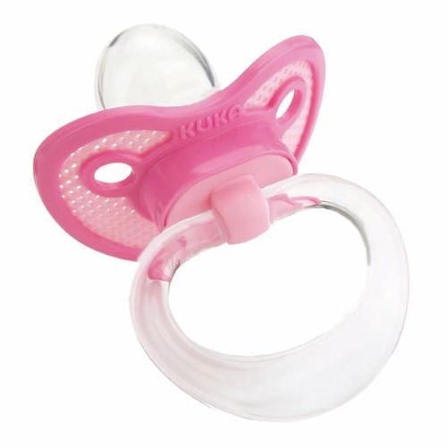 Chupeta Kuka Super Ventilada Silicone Ortodôntico Tamanho 2 +6 Meses Rosa com 1 Unidade