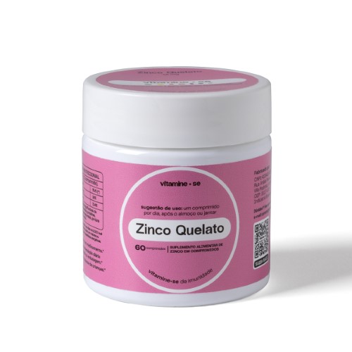 Suplemento Alimentar de Zinco Quelato 15mg Vitamine-se 60 comprimidos