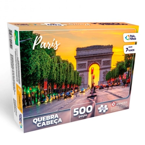 Brinquedo Quebra Cabeça Paris Pais & Filhos 500 Peças