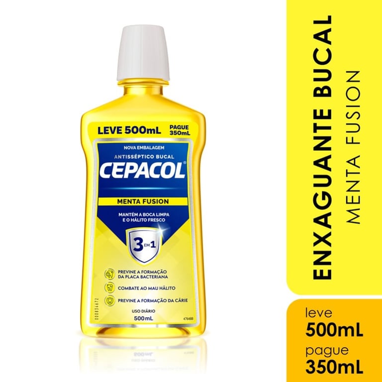 Enxaguatório Bucal Cepacol Tradicional Leve 500ml Pague 350ml