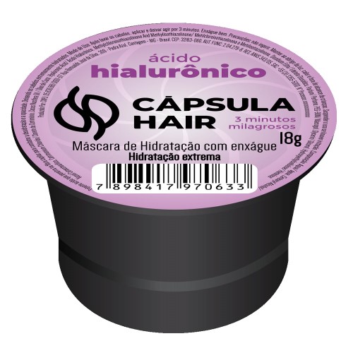 Cápsula Hair Hidratante Ácido Hialurônico 18g