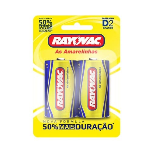 Pilha Rayovac D As Amarelinhas com 2 Unidades