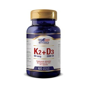 Suplemento Vitamina K2 60mcg + D3 2000UI Vitgold 60 Cápsulas