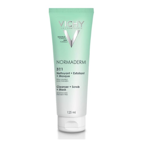 Máscara Esfoliante e Gel de Limpeza 3 em 1 Vichy Normaderm com 125ml