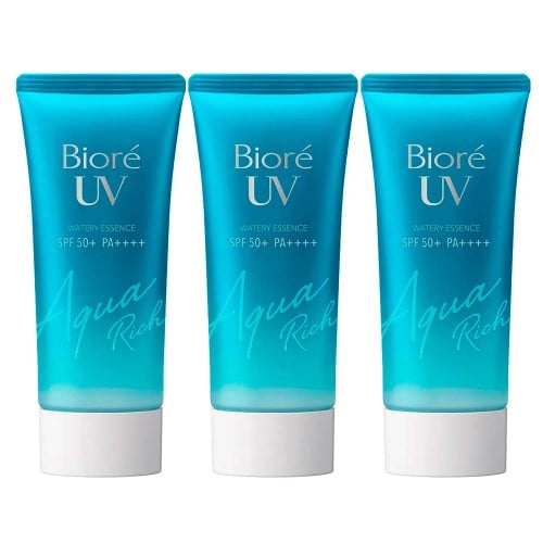 Bioré Uv Aqua Rich Watery Essence Kit com Três Protetores Solares