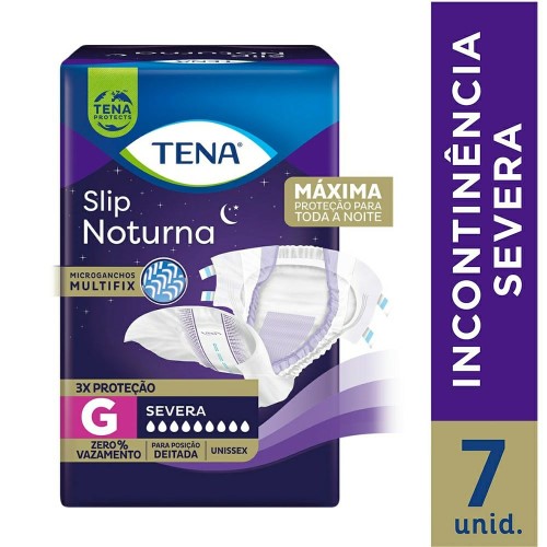 Fralda Geriátrica Tena Slip Noturna Tamanho G 7 unidades