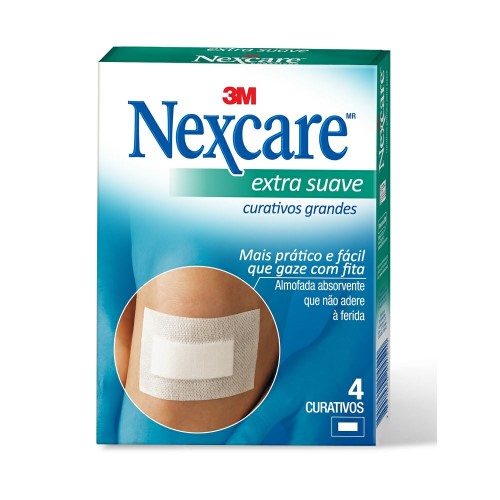 Curativos Nexcare Extra Suave Tamanho Grande 4 Unidades