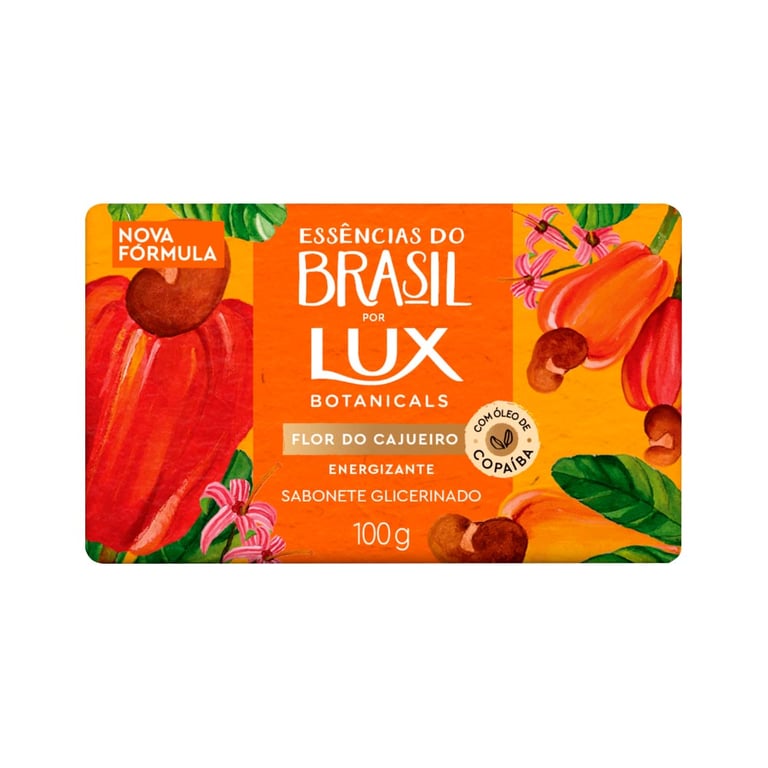 Sabonete em Barra Glicerinado Lux Botanicals Essências Do Brasil Flor Do Cajueiro 100g