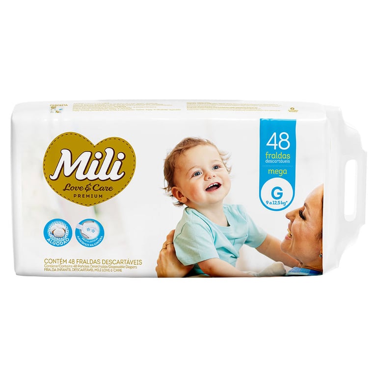 Fralda Mili Love & Care Mega G Com 48 Unidades