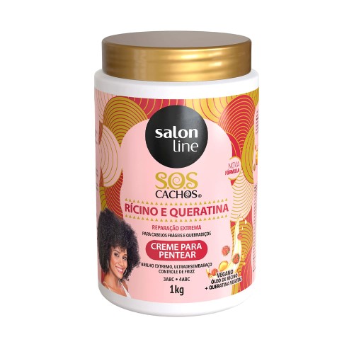 Creme Para Pentear Salon Line SOS Rícino E Queratina 1kg