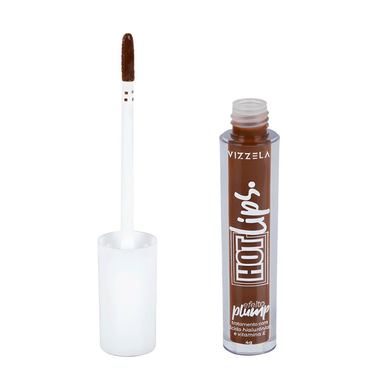 Gloss Labial Vizzela Hot Lips Brown 4g