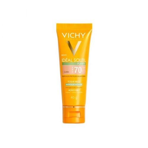 Protetor solar Vichy Ideal Soleil Purify Clara Antioleosidade Fps-70 40g