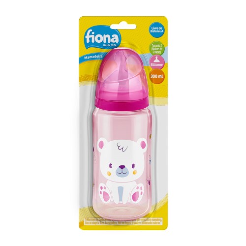 Mamadeira De Silicone Fiona Rosa Tamanho 2 300Ml