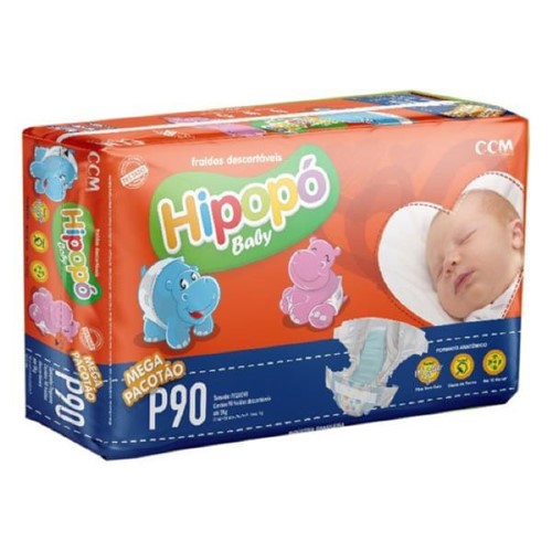 Fralda Hipopo Baby Mega P Com 90Un - Hipopo Baby