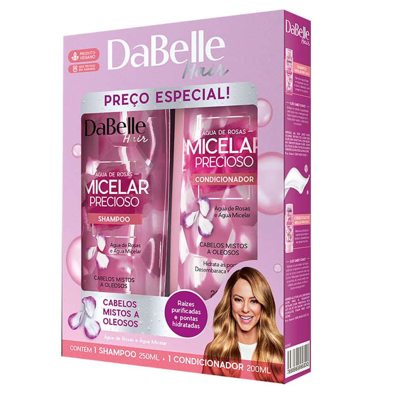 Shampoo Dabelle Hair Micellar Precioso Shampoo 250ml + Condicionador Dabelle Hair Micellar Precioso 200ml