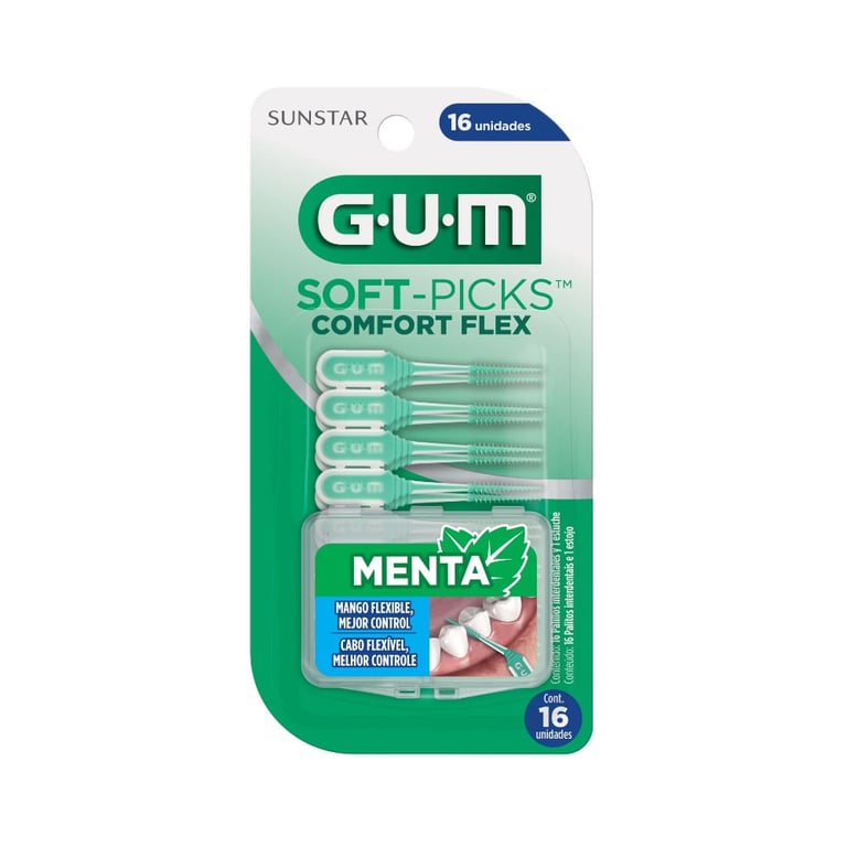 Escova Interdental Gum Soft-Picks Comfort Flex Menta com 16 Unidades