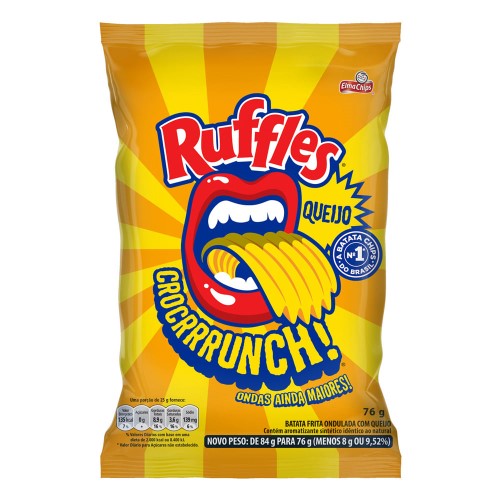 Batata Ruffles Elma Chips Sabor Queijo 76g