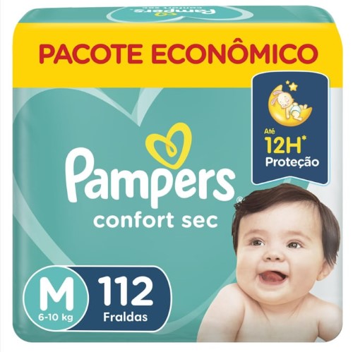 Fralda Pampers Confort Sec M 112 unidades