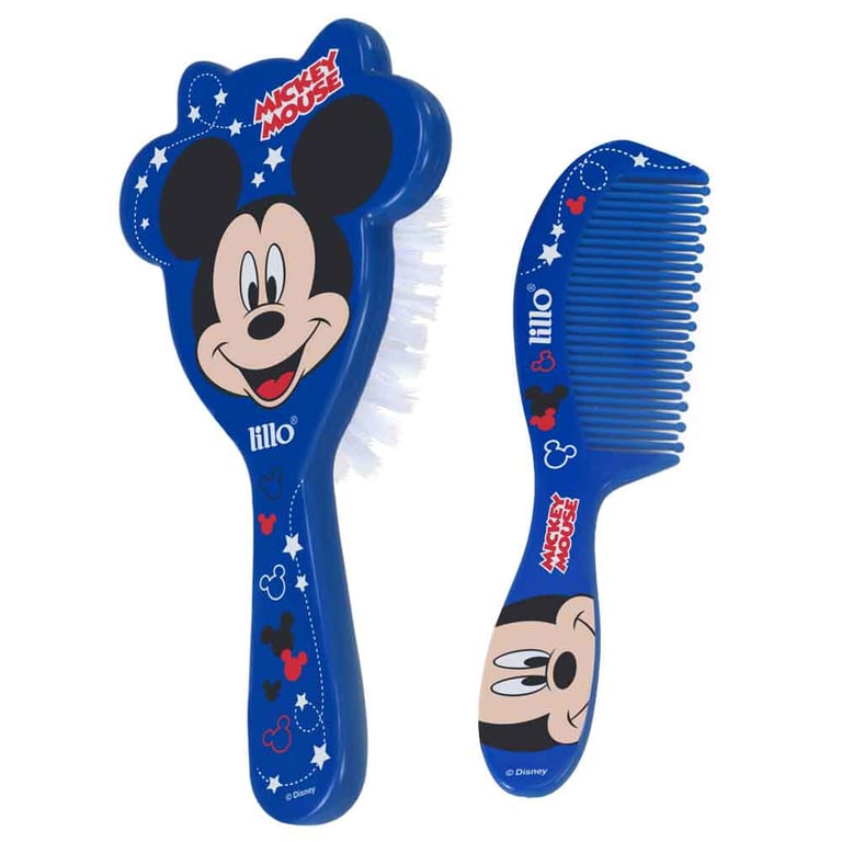 Conjunto Escova E Pente De Cabelo Mickey Lillo Azul