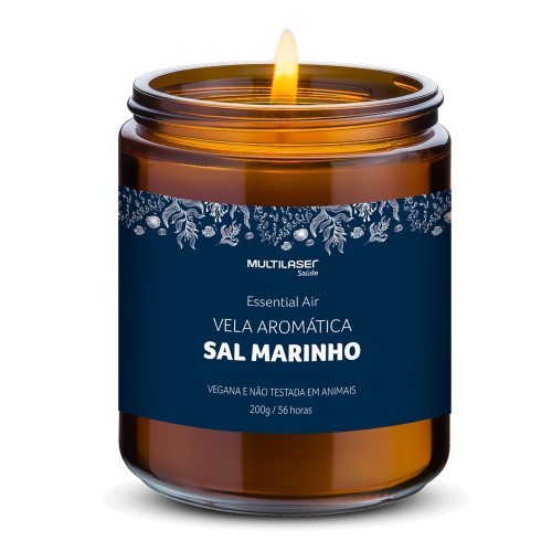 Vela Aromática de Sal Marinho - 200g - Multilaser Saúde - HC522