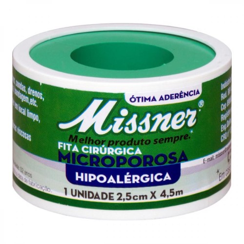 Fita Microporosa Missner Branca 2,5cm x 4,5m