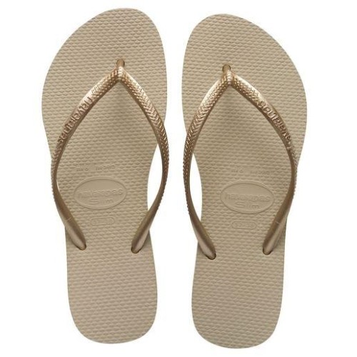 Sandália Havaiana Slim Areia Dourada Claro tamanho 37/38