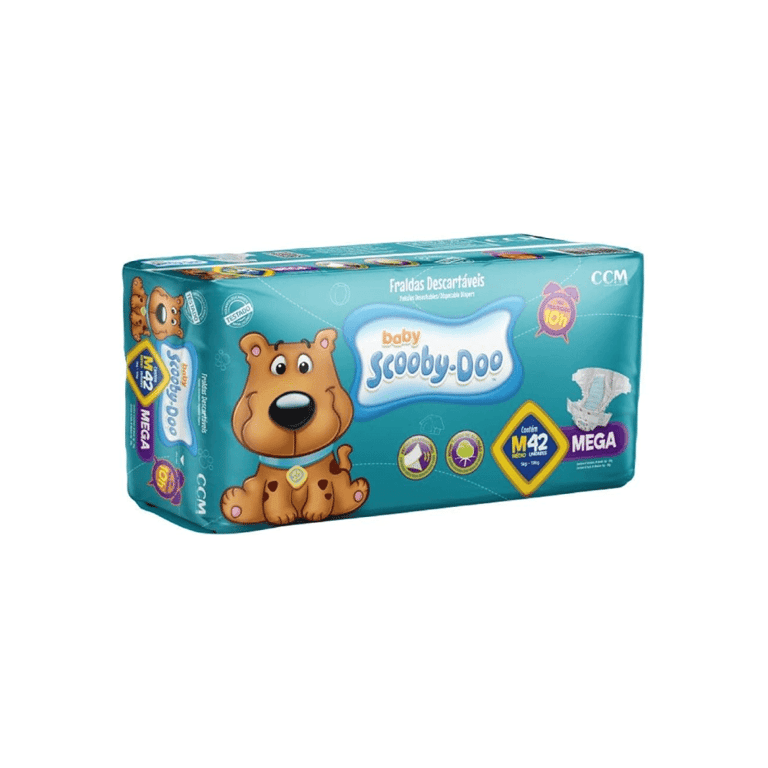 Fralda Scooby-Doo Baby M, pacote com 44 unidades