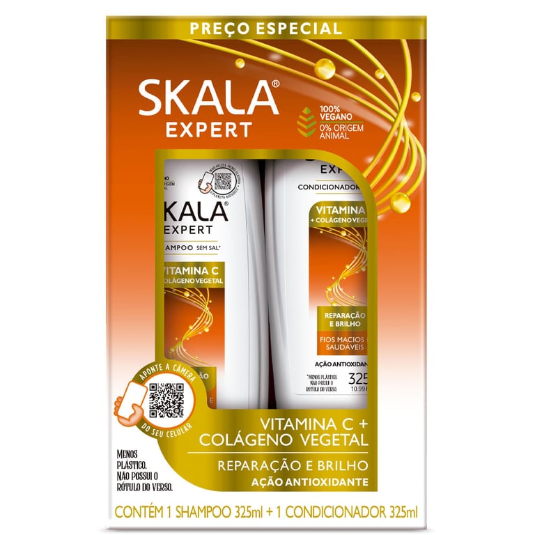 Kit Shampoo+Condicionador Skala Expert Vitamina C + Colágeno Vegetal 325ml