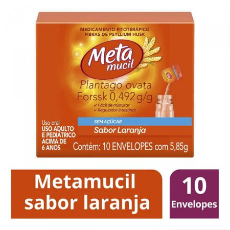 Metamucil Sachê Sabor Laranja Com 10 Envelopes 5,85g