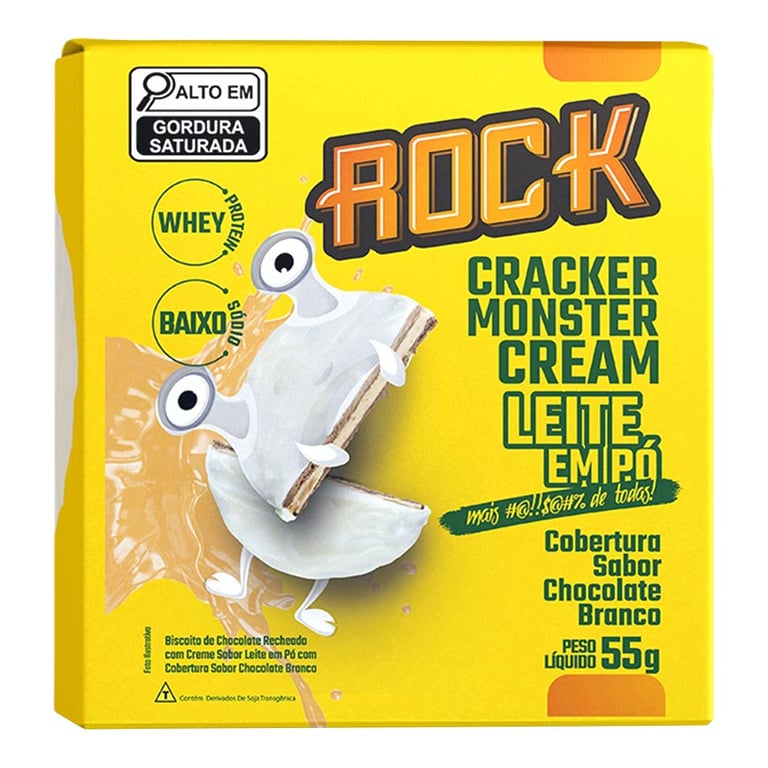 Cracker Monster Rock Cream Leite em Pó com Wheyrock 55g