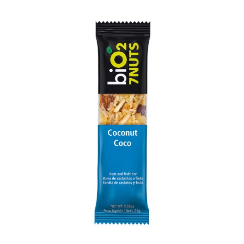 Barra de Castanhas e Frutas biO2 7Nuts Coco com 25g