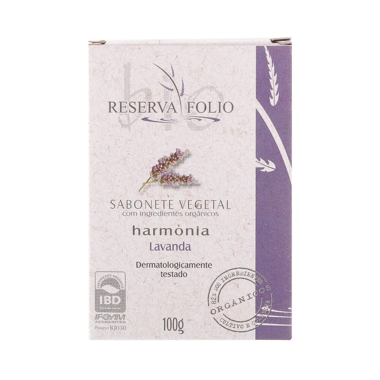 Sabonete Vegetal Orgânico Harmonia Lavanda 100g – Reserva Folio