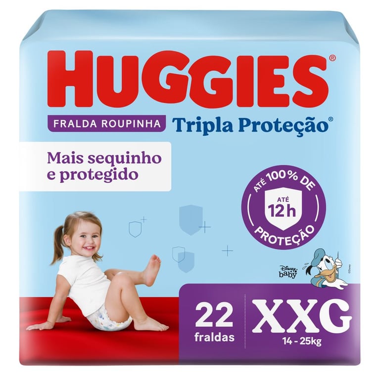 Fralda Roupinha Huggies Tripla Proteção XXG 22 Unidades