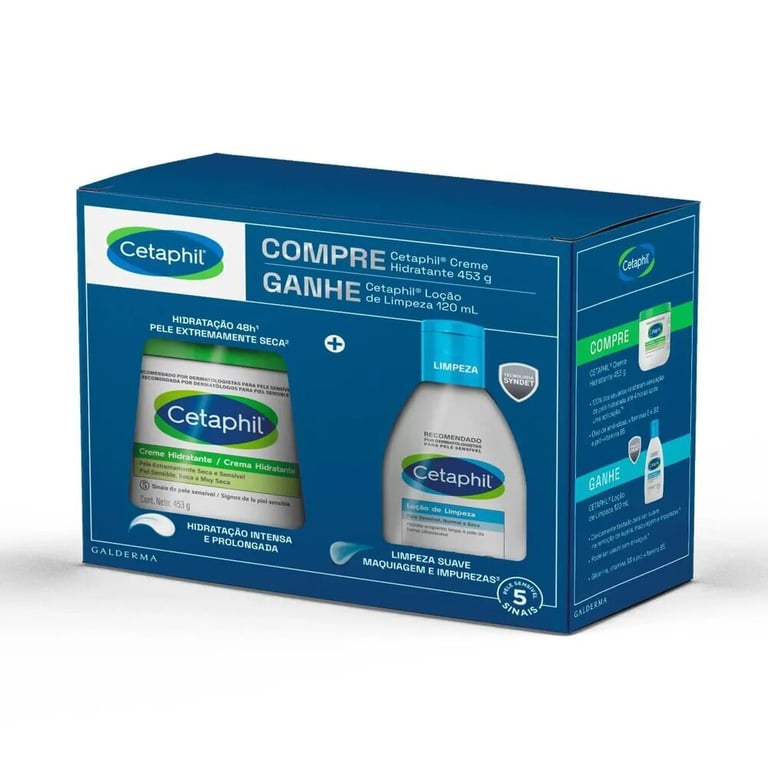 Cetaphil Galderma Creme hidratatante 453g grátis Loção limpeza 120ml