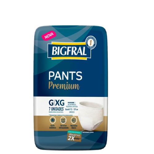 Roupa Íntima Bigfral Pants GD/XG 7 Unidades