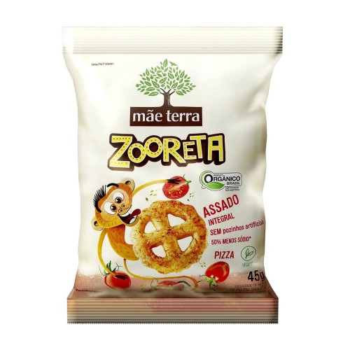 Salgadinho Zooreta Mãe Terra Pizza Integral Orgânico 45g