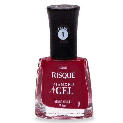 Esmalte Cremoso Risqué Diamond Gel Vermelho Rubi 9,5ml