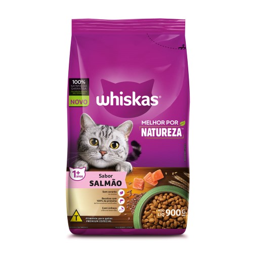 Ração para Gatos Whiskas Adulto Salmão 900g