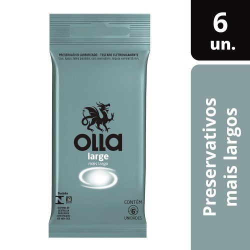 Preservativo Olla Lubrificante Large 6Un - Olla