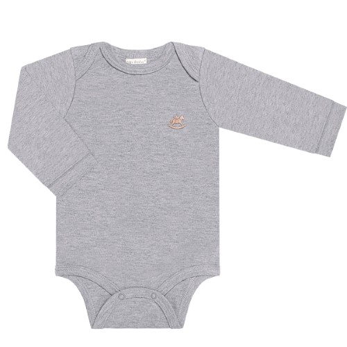 Body longo para bebê em suedine Mescla - Up Baby