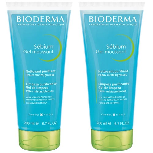 Bioderma Sebium Gel Moussant Kit com 2 Unidades - Gel de Limpeza Antioleosidade - 200ml