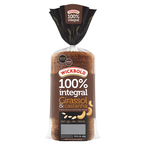 Pão de Forma Wickbold 100% Integral Girassol e Castanha 400g