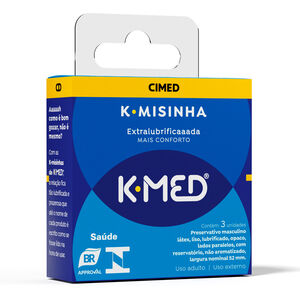 PRESERVATIVO EXTRA LUBRIFICADO K-MED K-MISINHA 3 UNIDADES