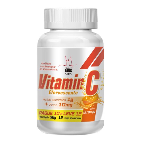 Vitamin C Efervescente Health Labs 12 Comprimidos Pague 10 Leve 12